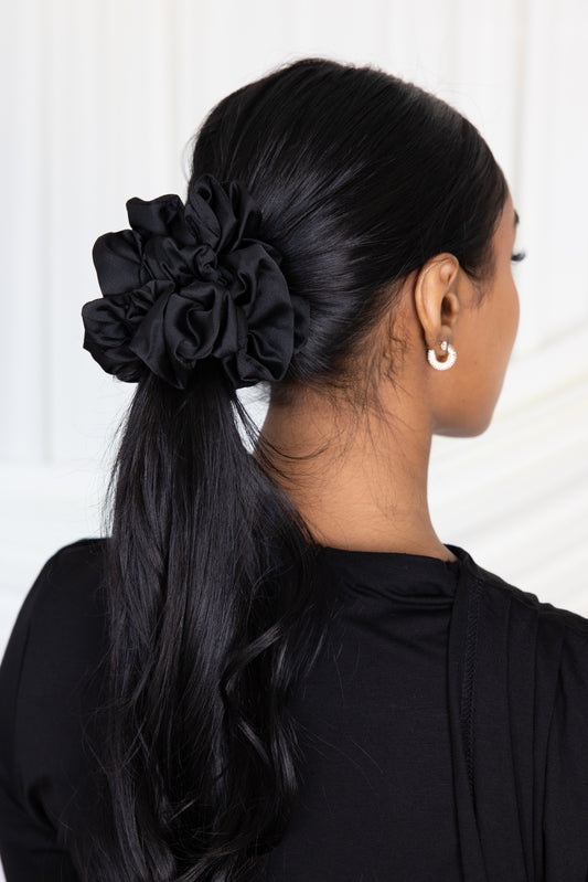 Shadow silk satin scrunchie