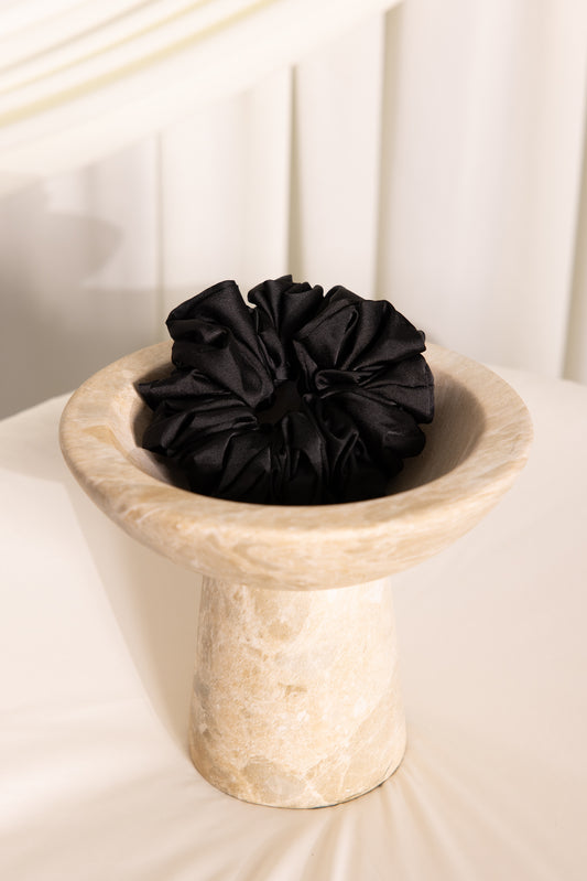 Shadow silk satin scrunchie